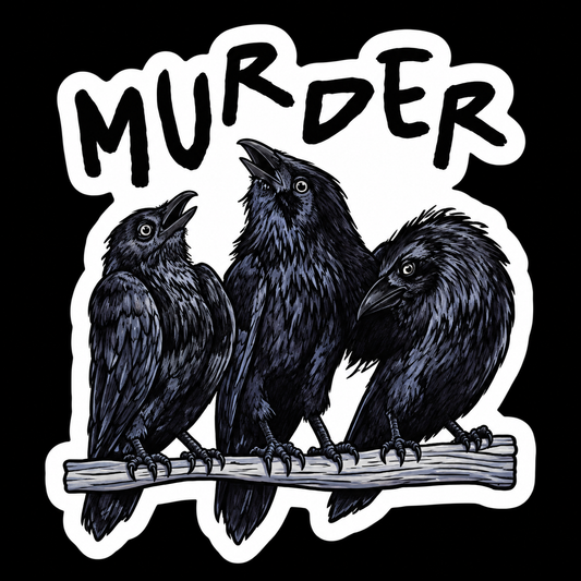 Murder of Crows 3x3 Vinyl Sticker – Raven Crow Gothic Sticker