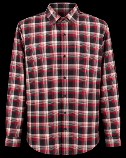 Victorinox Swiss Army XXL Tailored Fit Plaid Shirt Cotton Cashmere Red Black