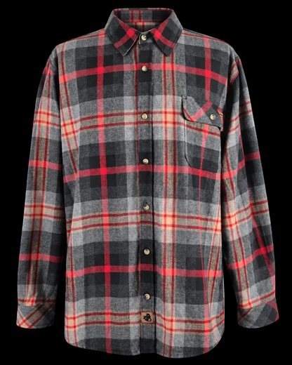 Legendary Whitetails Buck Camp Flannel Shirt 2XL Red Gray Plaid 100% Cotton