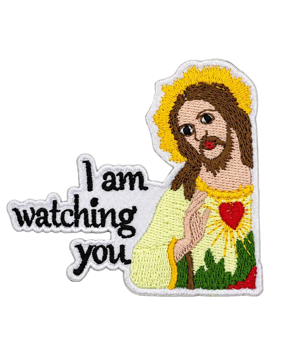 I Am Watching You Religious Humor Embroidered Iron-On Patch