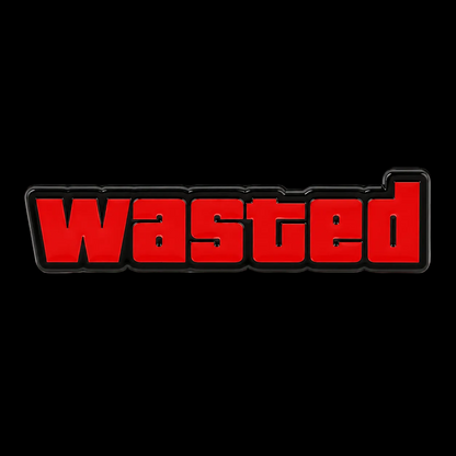 Wasted GTA Inspired Red Logo 1.5" Enamel Pin
