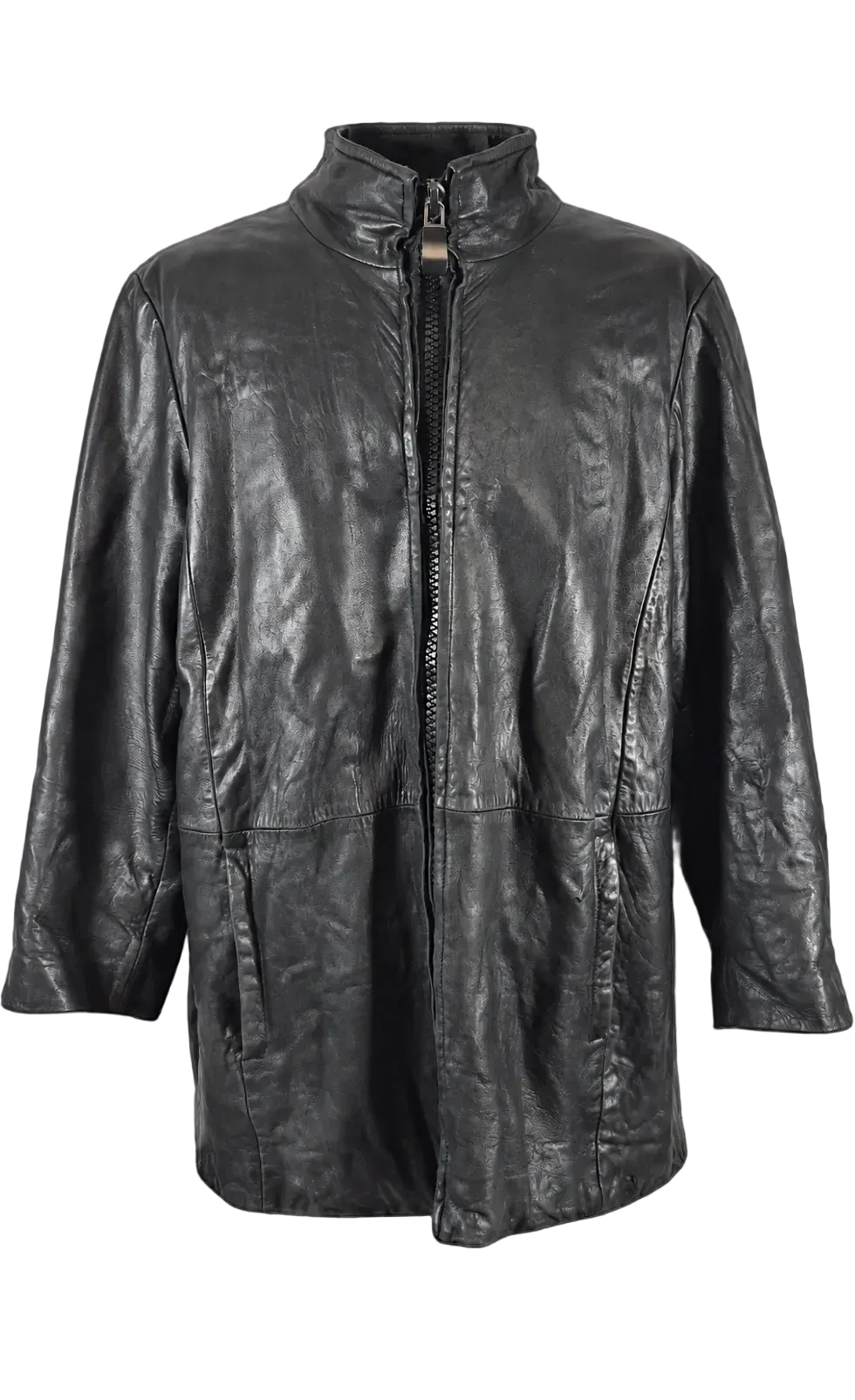 Vintage LNR for Nordstrom Black Leather Thinsulate Long Jacket XL 2XL