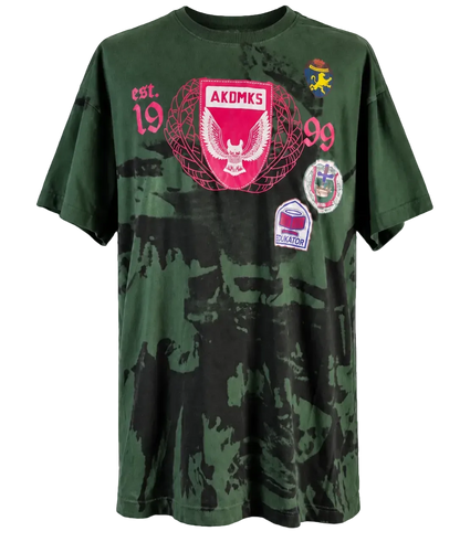 Akademiks AKDMKS XXL Graphic Tee Green Black Pink Y2K Streetwear