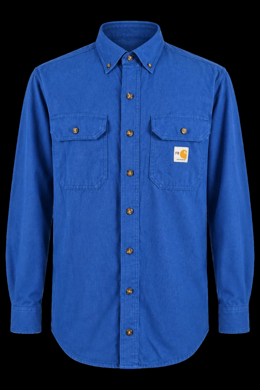 Carhartt FR Men’s Medium Blue Flame Resistant Work Shirt NFPA 2112 Westex