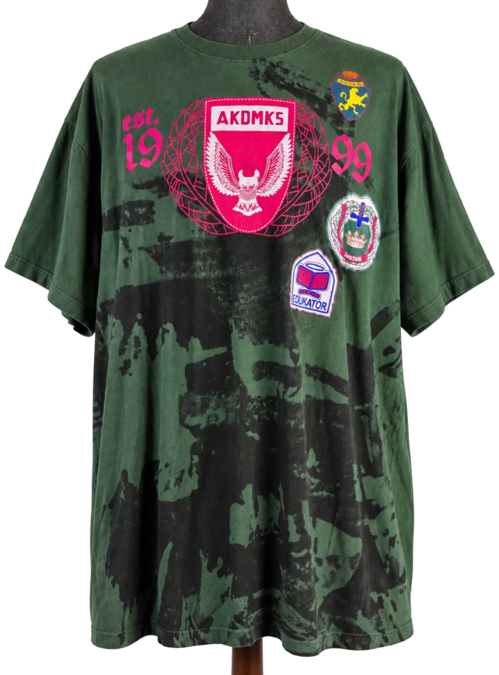 Akademiks AKDMKS XXL Graphic Tee Green Black Pink Y2K Streetwear