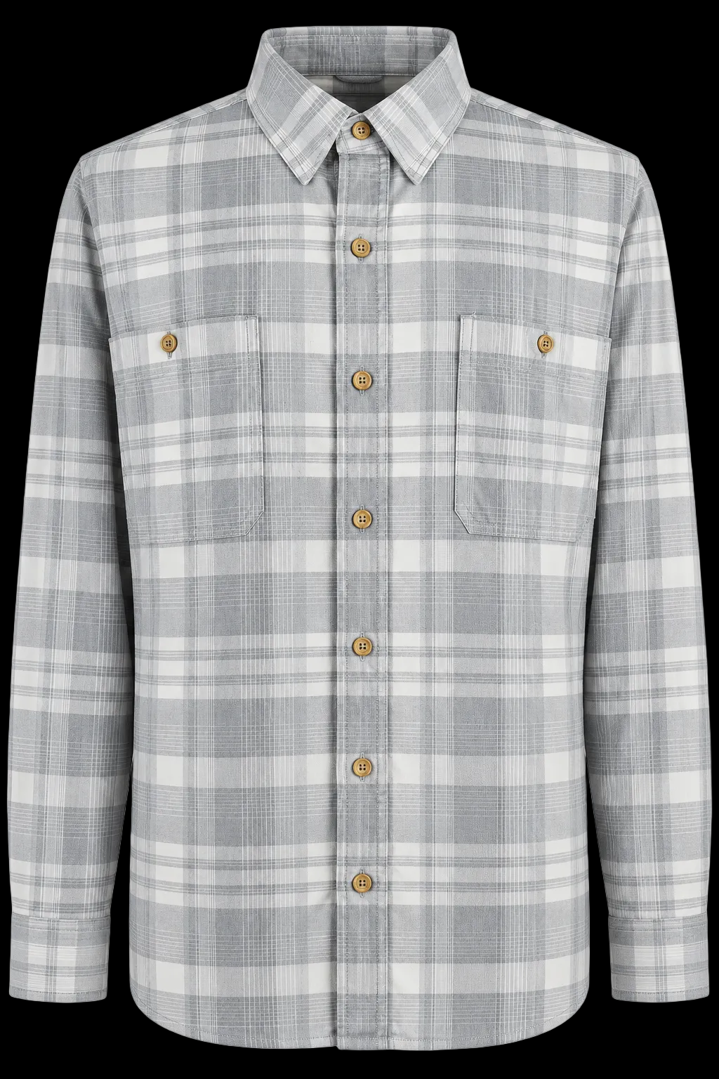 Ridgecut Toughwear Work Shirt Men’s 2XL Gray White Plaid Stretch