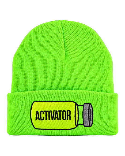 The Substance Inspired Activator Embroidered Beanie – Neon Green Horror Knit Hat OS