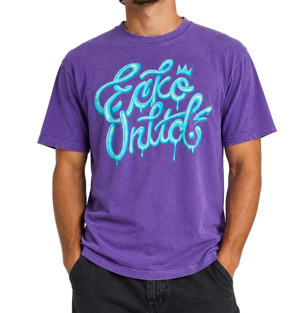 Ecko Unltd Men’s Large Purple Graphic T-Shirt Y2K Streetwear