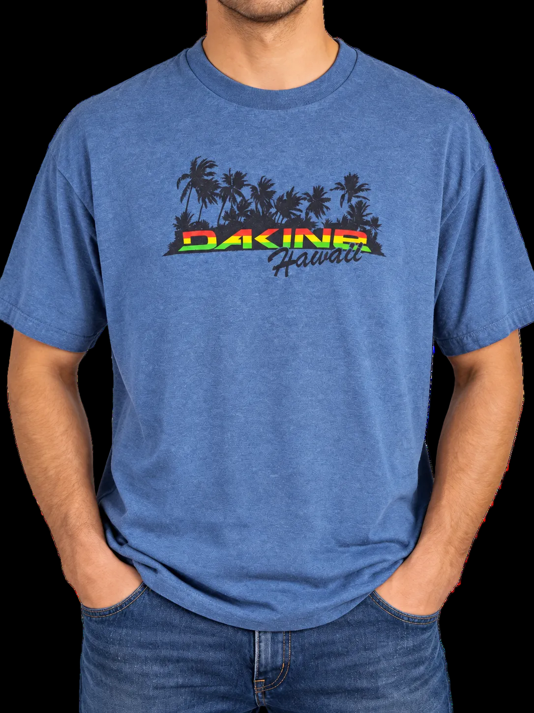 Dakine Hawaii Men’s XL Blue Graphic T-Shirt Palm Trees Surf Skate