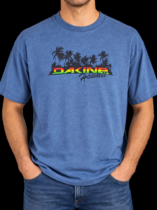 Dakine Hawaii Men’s XL Blue Graphic T-Shirt Palm Trees Surf Skate