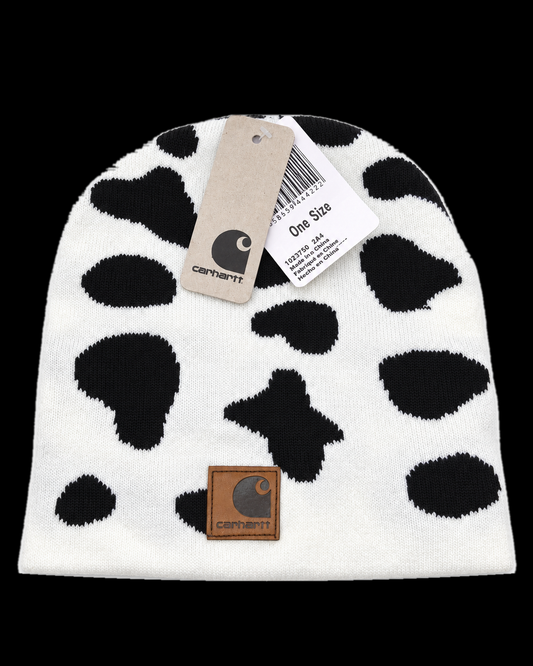 Carhartt WIP Madison Logo Cap Cow Print Beanie Hat NWT One Size