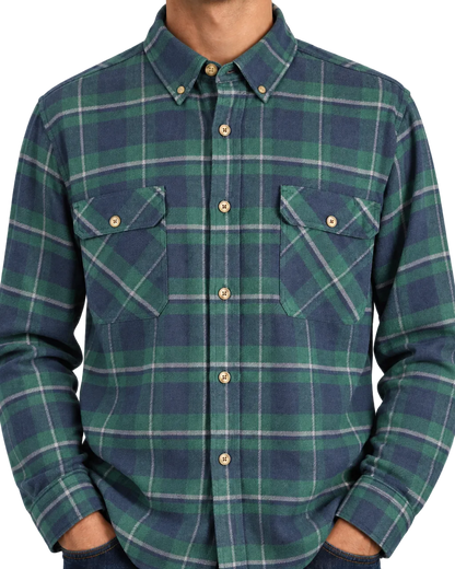 Jachs Heritage Flannel Shirt XXL Green Navy Plaid 100% Cotton