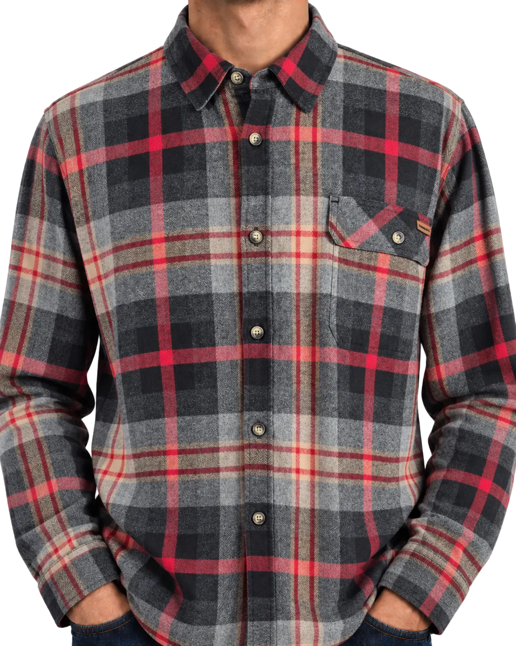 Legendary Whitetails Buck Camp Flannel Shirt 2XL Red Gray Plaid 100% Cotton