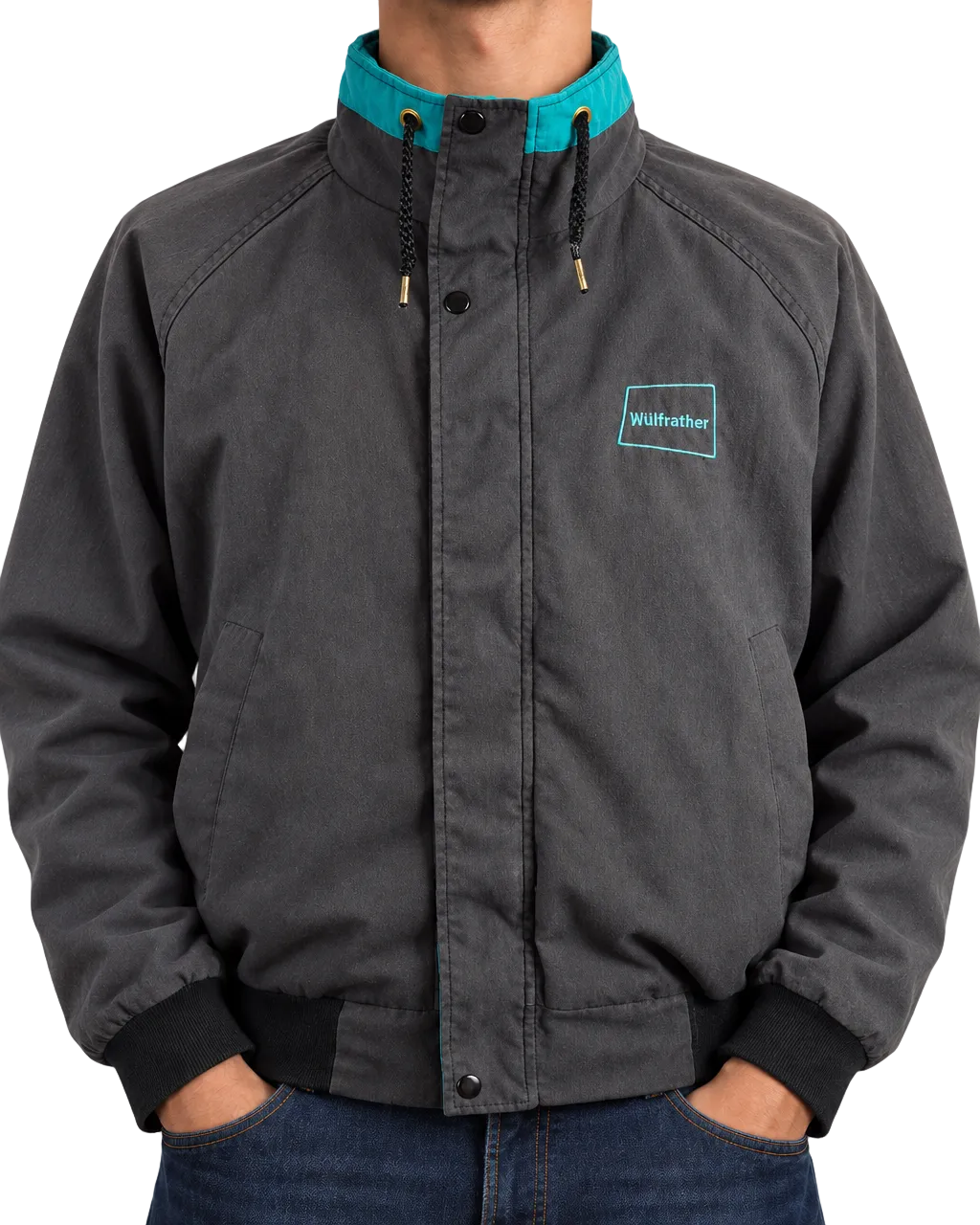 Vintage California Outerwear Bomber — Charcoal & Teal | Large USA