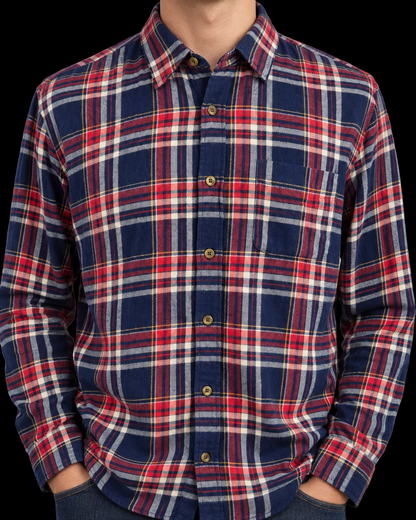 J.Crew Men’s Large Classic Fit Tartan Plaid Flannel Shirt – 100% Cotton