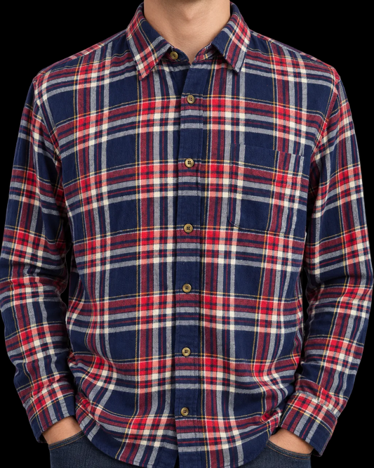 J.Crew Men’s Large Classic Fit Tartan Plaid Flannel Shirt – 100% Cotton