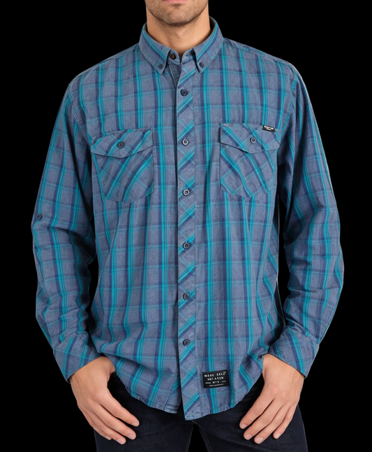Marc Ecko Cut & Sew Plaid Button-Up Shirt – Men’s XL Y2K Streetwear
