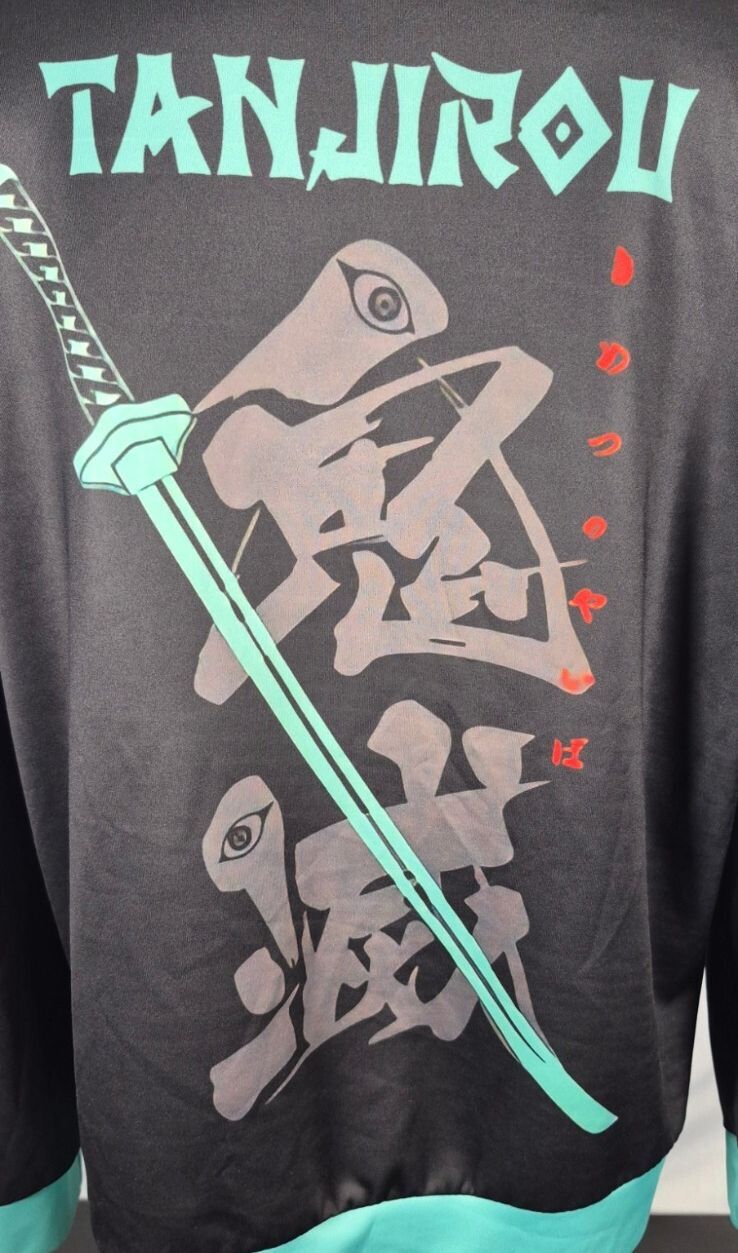 Fandomaniax Tanjiro Katana Hoodie — Black & Teal XL