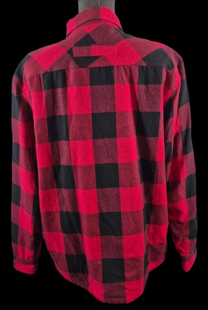 Smith’s Workwear Buffalo Plaid Shacket Men’s Large NWT Red Black Cotton