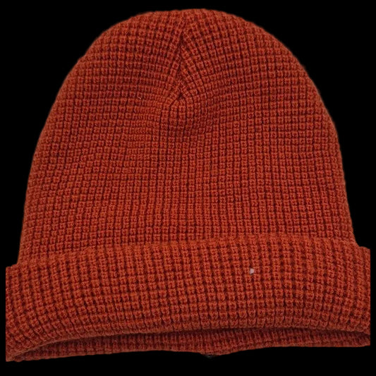 Atomic Bear Mountain Patch Beanie — Rust Red