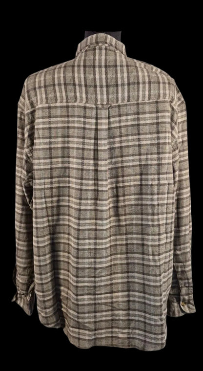 Whatzup Linen-Cotton Plaid Workwear Overshirt – Earth Tone | XL