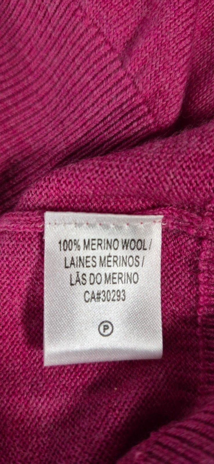 Vintage Fairway & Greene Merino Wool V-Neck Sweater — Berry Pink | Large