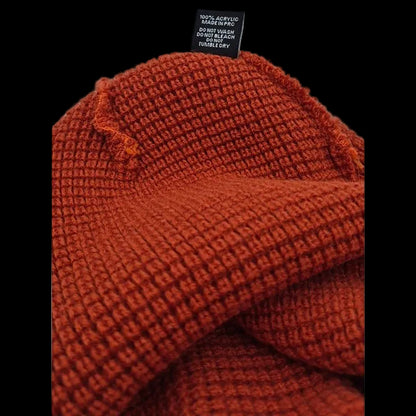 Atomic Bear Mountain Patch Beanie — Rust Red