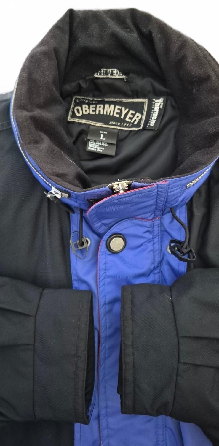Obermeyer Pacesetter Hooded Ski Parka — Royal Blue & Black | Large