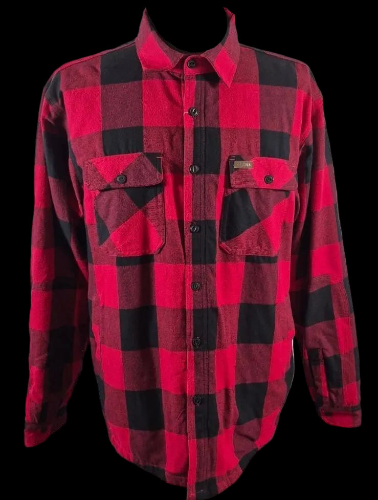 Smith’s Workwear Buffalo Plaid Shacket Men’s Large NWT Red Black Cotton