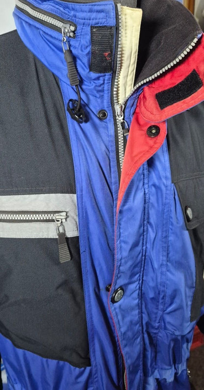Obermeyer Pacesetter Hooded Ski Parka — Royal Blue & Black | Large