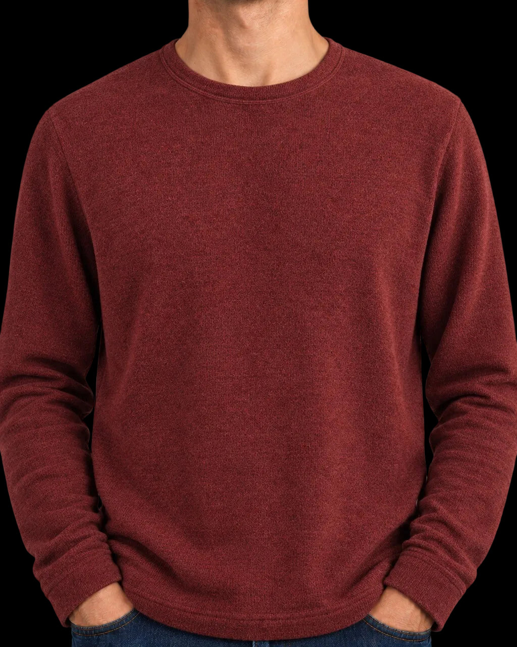 EMS Eastern Mountain Sports Textured Crewneck Sweater — Maroon | XL